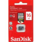 SANDISK MICRO SD HC SECURE DIGITAL FOR MOBILE PHONES 16GB CARD