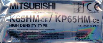 MITSUBISHI B&W PRINTER PAPER FOR THE P60/91/93E PRINTERS. :code K65HM-ce