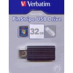 VERBATIM MEMORYSTICK 32GB PINSTRIPE USB DRIVE :49064
