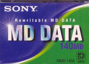 SONY 140MB 8 TRACK  DATA MINI DISC (MD DATA DRIVES ONLY). code: MMD-140A