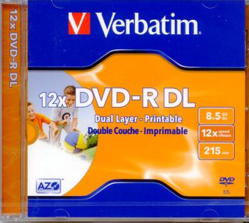 VERBATIM DVD - R 8.5GB DUAL LAYER FULL INK PRINTABLE 12x. code 43698