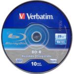 VERBATIM BLU RAY SINGLE LAYER 25GB 6x, 10 pack. code 43742