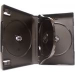 SP SEMI CLEAR THICK DVDCASE FOR THREE DISCS. One disc on inside front, one disc on inside rear with one on leaf in middle. 