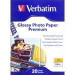 VERBATIM INKJET PRINTABLE PAPER A4 PREMIUM PHOTO PAPER 254GSM 38999 INK JET PAPER