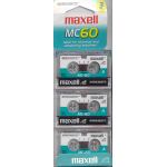 MAXELL 60 MIN MICROCASSETTE IN PACK OF 3