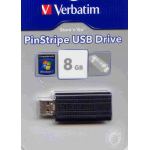 VERBATIM 8GB BLACK PINSTRIPE USB MEMORY STICK 49062