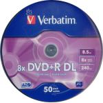 VERBATIM 8.5GB DUAL LAYER +r, 8x SILVER 50 PACK. code VERBATIM 43758