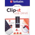 VERBATIM 4GB CLIP USB DRIVE CLIP-IT :43901