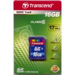 TRANSCEND 16GB SDHC CARD. CLASS 6 UP TO 17MB/s.