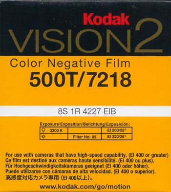   KODAK SUPER8 VISION2 500T/7218 COLOUR NEGATIVE FILM. code: KODAK 7218