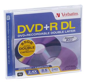 VERBATIM 8.5GB DUAL LAYER WRITABLE - COMPUTER, CD & DVD SUPPLIES