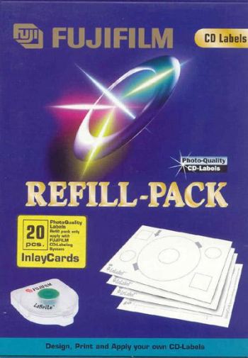 FUJI LA BELLE LABELLING KIT REFILL INLAY CARD 20 IN PACK COMPUTER CD/DVD SUPPLIES