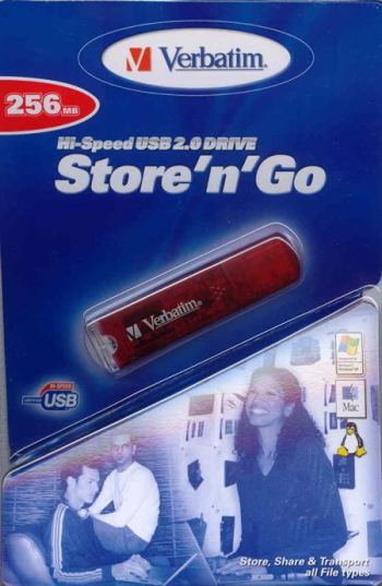 VERBATIM USB2 256MB STORE'N'GO PEN DRIVE MEMORY DRIVE - DATA, BACK UP, COMPUTER & MEDICAL SUPPLIES