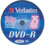 VERBATIM DVD-R 4.7GB 16X SILVER IN 25 CAKEBOX - COMPUTER, CD & DVD SUPPLIES