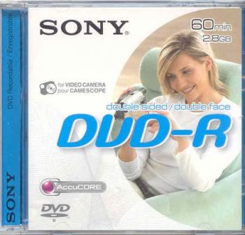 SONY 2.8GB, 60 MIN, DOUBLE SIDED  DVD DISC