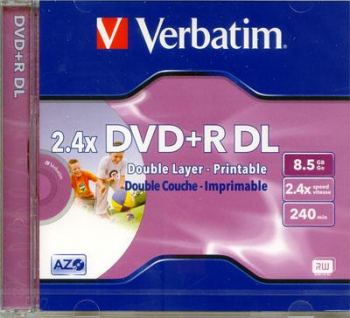 VERBATIM 8.5GB +R DUAL LAYER PHOTO PRINTABLE 2.4X - COMPUTER, CD & DVD SUPPLIES