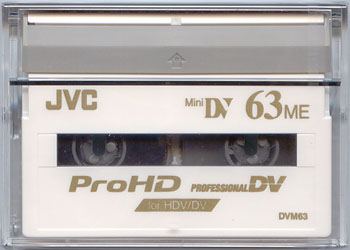 JVC 63 MIN PROFESSIONAL MINI-DV TAPE. HDV/DV HDVCAM. code DVM63HDJ