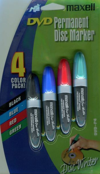        MAXELL PACK OF 4 CDR or DVD SURFACE WRITING PENS.