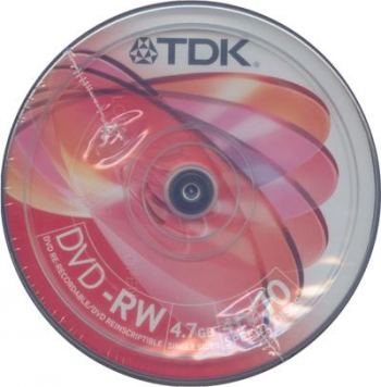    TDK DVD47MINUSRW-RW 4.7GB 1-4x REWRITABLE CAKEBOX OF 10 - COMPUTER, CD & DVD SUPPLIES