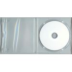AMARAY SQUARE CASE FOR 1 DVD/CD & BOOKLET, CLEAR WRAP FOR INSERT - case shown outside open cd/dvd supplies