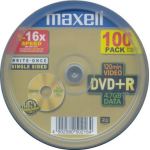 MAXELL DVD+R 4.7GB 16X 100 IN CAKEBOX - COMPUTER, CD & DVD SUPPLIES
