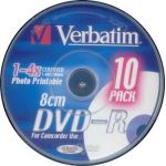 VERBATIM DVD-R 8CM 1.4GB 4X 10 PACK INKJET PRINTABLE FOR USE IN CAMCORDERS ETC - COMPUTER, CD & DVD SUPPLIES