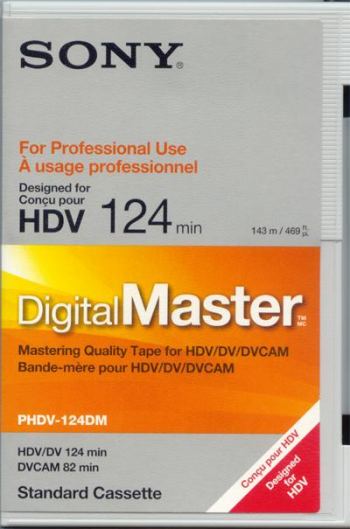    SONY MASTERING TAPE PHDV-124DM LARGE CASSETTE FOR PRO USE. 124 MINUTES HDVCAM VIDEO TAPE SUPPLIERS