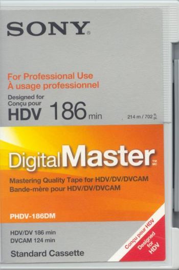   SONY MASTERING TAPE PHDV-186DM LARGE CASSETTE FOR PRO USE. 186 MINUTES FOR USE IN HVRM25E RECORDER HDVCAM VIDEO TAPE SUPPLIERS