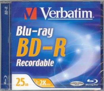 VERBATIM BLU RAY SINGLE LAYER 25GB 1-2x 135 MIN HD VIDEO 9MB PER SECOND COMPUTER.