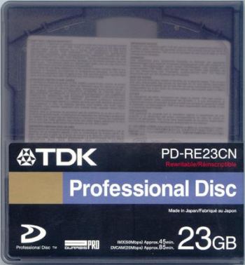 TDK 23GB MEDIA PRO OPTICAL DISC FOR XDCAM CAMERAS - BROADCAST MEDIA & PHOTOGRAPHIC SUPPLIES AND VIDEO COPYING OF THIS PRODUCT.