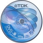 TDK DVD-R 4.7GB 16x BRANDED IN 10 CAKEBOX - COMPUTER, CD & DVD SUPPLIES