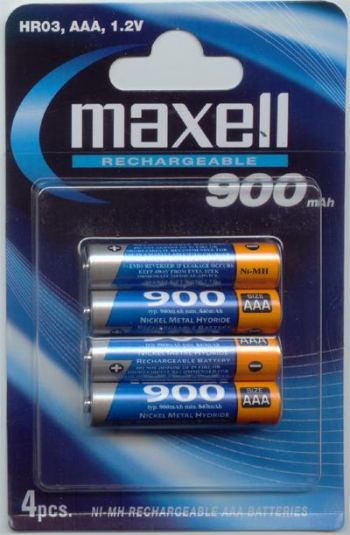 MAXELL RECHARGEABLE BATTERY PACK OF 4 - BATTERIES