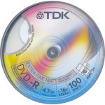 TDK 4.7GB -R 1-16x FULL INKJET PRINTABLE EXTRA FINE MATT SURFACE IN 100 CAKEBOX