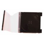 SLIM CLIP DVD/CD CASE CLEAR VINYL COVER, BLACK TRAY