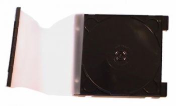 SLIM CLIP DVD/CD CASE CLEAR VINYL COVER, BLACK TRAY