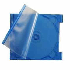 SLIM CLIP DVD/CD CASE CLEAR VINYL COVER, BLUE TRAY