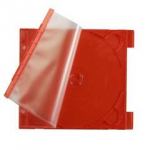 SLIM CLIP DVD/CD CASE CLEAR VINYL COVER, RED TRAY