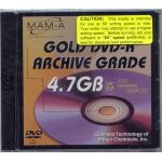 MAM-A DVD 4.7GB -R 8x ARCHIVAL GOLD DYE IN JEWELLED CASE. IDEAL FOR ARCHIVING & DATA STORAGE