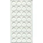CLEAR GEL HUB, ADHESIVE ON ONE SIDE FOR HOLDING DVD or CD TO FLAT SURFACE. SUPPLIED AS SHEET OF 32. CD AND DVD PRODUCTS.