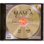 MAM-A 40189 CDR74 650MB 52x GOLD IN JEWEL CASE, WITH LOGO.