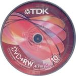TDK DVD+RW 4.7GB 3.3 - 8x REWRITABLE CAKEBOX OF 10 - COMPUTER, CD & DVD SUPPLIES