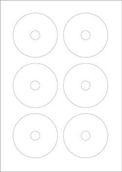 SHEET OF 6 PHOTO MATT WHITE LABELS FOR 8CM (1.4/2.8gb)  DISCS. EACH APPRoX 7.7cm with 1.5cm CENTRE HOLE. CD and DVD ACCESSORIES.