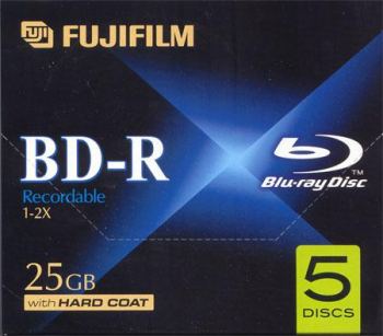 FUJI BLU RAY SINGLE LAYER, 25GB, 1-2x, WRITE ONCE, 135 MIN HD VIDEO, 9MB PER SECOND COMPUTER CD/DVD SUPPLIES