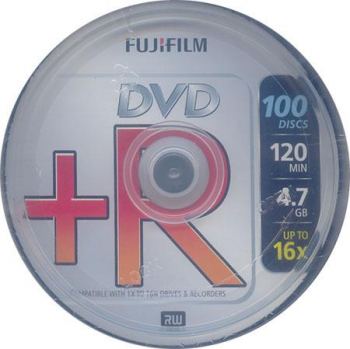 FUJI DVD 4.7GB +R 16x 100 PACK IN CAKEBOX - COMPUTER, CD & DVD SUPPLIES