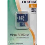 FUJI MICRO SD 8GB CARD WITH 2 ADAPTORS MINI AND SD: P10NM00310A
