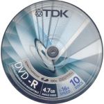 TDK DVD 4.7GB -r 1-16x - SCRATCHPROOF (MORE SCRATCH RESISTANT THAN NORMAL DISC) IN CAKE BOX OF 10 DISCS
