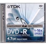 TDK DVD 4.7GB -r 1-16x - SCRATCHPROOF (MORE SCRATCH RESISTANT THAN NORMAL DISC) INDIVIDUAL JEWEL CASE
