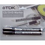      TDK CD/DVD MARKER. 2 PENS - ONE IS PERMANENT THE OTHER CAN BE WIPED OFF WITH A DAMP CLOTH. CD/DVD SUPPLIES.