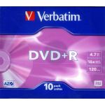 VERBATIM DVD+R 4.7GB 16x MATT SILVER NON-PRINTABLE 10 PACK IN SLIM JEWEL CASE - COMPUTER, CD & DVD SUPPLIES