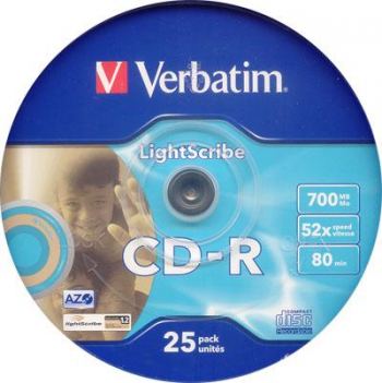 VERBATIM CDR 80 MIN 700MB 52x IN 25 PACK 